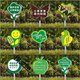 Cartoon green signboard care for small lawn prompts customized flower and grass slogans instructions outdoor garden tree warnings A-13 50x70cm