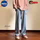 NASALIKE pants men's spring and autumn retro jeans men's straight loose trendy brand ins wide-leg pants American high street casual trousers [high quality] 9901 black S recommended weight 80 Jin [Jin equals 0.5 kg]-90 Jin [Jin equals 0.5 kg]