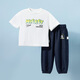 Disney Children's's Clothing Boys's Short à manches à manches Suit à la mode décontractée confortable et respirant Suit blanc blanc + bleu clair 140