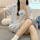采云卡利夏季睡衣女套装居家慵懒风可爱新跨款夏天套头家居服可外穿 1049萝卜兔 M (适合80-95斤)
