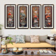 CLCEY新中式客厅装饰画沙发背景墙梅兰竹菊壁画餐厅茶室挂件立体浮雕画 实木铜角梅兰竹菊3883