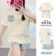 Modal pajamas with breast pad for women in summer 2025 new 100% pure cotton one set for summer ladies can wear home clothes outside ZX:C6210 apricot color icon gray pants XL [sweat-absorbent, comfortable pure cotton]