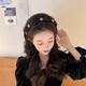 Temperament camellia retro headband for women with high skull and face, small pressed hair headband, high-end hairpin, headband, hair bundle, champagne color