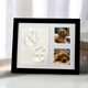 Pet paw print commemorative photo frame cat and dog ink pad colorful hand and foot print diy souvenir stamp pad seal photo hand and foot print photo frame (black) + ink pad gift box