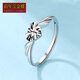 Centenary Baojinxiang Pt950 platinum ring women's imitation diamond faceted heart-shaped platinum ring Angel's Kiss women's single ring Platinum Angel's Kiss ring weighs about 2.3-2.4 grams
