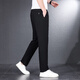 Playboy Ice Silk Casual Hosen für Männer losen gerade Sporthosen für Männer in der Sommerdünnstrecke und bequeme atmungsaktive Klimaanlagen für graue M [Empfohlen 90 ~ 110 Jin [Jin gleich 0,5 kg] tragen]
