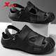 
XTEP (XTEP) sports slippers men's hole shoes men's summer sandals wearing thick-soled sandals for men A043 black 42-43