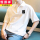 恒源祥复古男士polo衫短袖宽松百搭翻领体恤2025夏季半袖上衣服 【3895-WASP】白色 M 85-110斤