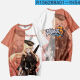 Jiaojing Benghua 3T-shirt, été à manches courtes et une tendance imprimée en 3D de marque conjointe pour les élèves primaires et secondaires et les adolescents Eden TXU4877, une taille, les enfants 130, adaptés au poids 40-50 Jin [Jin est égal à 0,5 kg]