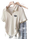 GTYUWVG3895 Les gens collectent la chemise à manches courtes du col American Collar à manches courtes pour les femmes en été Nouveaux bracelets plissés à crampons et Slim Abricot Top - (Nouveau style pas illuminé) Nouveau été S Convient pour 60--85 Jin [Jin est égal à 0,5 kg] de bonne qualité de bonne qualité