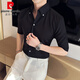 
Pierre cardin short-sleeved shirt men's summer 2025 new three-quarter sleeve shirt high-end slim casual mid-sleeved shirt white C2301 mid-sleeved solid color white L (120-140Jin[Jin equals 0.5 kg])