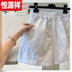 Hengyuanxiang (HYX) Reine Baumwoll-Elastizität Taille Lose lässige Shorts für Frauen mit weitem Beinhose hoher Taste Taschenknopf 2024 Sommerhosen 9226# Hellbraun [reine Baumwoll-Doppel-Taschen-Shorts] M Empfohlen 75-90jin [Jin gleich 0,5 kg]