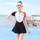 Victoria's Style Swimsuit, el traje de baño conservador de una pieza de una pieza 2025, nuevo de verano, cubierta de verano y adelgazante, traje de baño de gran tamaño 14122z marrón xl