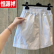 Hengyuanxiang (HYX) Reine Baumwoll-Elastizität Taille Lose lässige Shorts für Frauen mit weitem Beinhose hoher Taste Taschenknopf 2024 Sommerhosen 9226# Hellbraun [reine Baumwoll-Doppel-Taschen-Shorts] M Empfohlen 75-90jin [Jin gleich 0,5 kg]