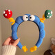 Lu Shanwu's funny and cute mushroom headband for women, high-ceilinged face wash headband, high-end, western, fashionable and creative Internet celebrity hair accessories with mushroom headband - blue 70g 16*22*3.5cm