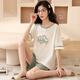 XIZHONG SOMMER Damen Kurzarm Pyjamas Set Cotton Dünne Sommer Großgröße Home Clothing Sie können draußen für ungezwungene Frühlings- und Sommer-niedliche GXT66636 m tragen (vorgeschlagen 75-95 Jin [Jin gleich 0,5 kg])