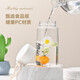 Daisy plastic cup, simple and creative, anti-fall water cup for male and female students, outdoor trendy forest cup, flower in cup (transparent) 480ml