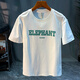 Beihai 2 Lane High-end Short-sleeved T-shirt for Men's Summer New Loose Round Neck Printed T-shirt Sweat-absorbing Breathable Half-sleeved Cotton Top White [JSW9901#] L Suitable for 100-110