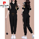 
Piercardan ice silk casual sports suit for women in summer 2025 new running suits to make them look slim and fashionable and stylish short-sleeved two-piece set (1389) Blue L (recommended 100-110Jin [Jin equals 0.5 kg])