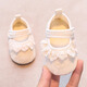 Xinnan Babybodenschuhe für Frühlings- und Sommer-Baumwollschuhe für Säuglinge und Kleinkinder Dünne Prinzessin Anti-Rutsch-Kleinkindschuhe für Mädchenschuhe und Socken Beige Spitzenschuhe 13 cm (Referenzalter 9-12 Monate)