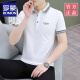 Romon Sommer kurzärmelige Männer Revers T-Shirt Casual Trend vielseitiger Jugendeis-Seidenhemdkragen halbärmelig. Hemd Black Qy724 2xl [vorgeschlagen 145-160jin [Jin ist gleich 0,5 kg]]