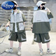 
Disney (Disney) boys summer suit 2025 new summer mid-sized children children boys summer short-sleeved shirt handsome trendy clothes TZK679-Grey suit 120 Recommended height 140-150 cm