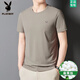 Playboy (Playboy) Brandneu 2025 Mulberry Seide Kurzärärmelte T-Shirt für Männer rundes Nacken-T-Shirt für Sommereis. Seiden halbärmelige Herren-Top 733 Dunkelgrau M 165100-120jin [Jin entspricht 0,5 kg]