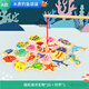 Dianmai fishing toys magnetic small fish wooden children 1 to 3 years old, 2 and a half years old, 6-power children, toddlers, boys and girls, 20 magnetic fishing bags, +1 fishing rod-