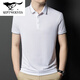 Siete Lobos Flaghship Oficial de mediana edad Camiseta transpirable para hombres Polo Camiseta informal de manga corta Color sólido Dad KL-13565 Blue oscuro M 48/170