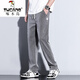 
Woodpecker casual pants for men 2025 new fashion brand straight loose men's pants Tennis wide-leg men's long pants men's summer thin style HJ1048 black 2XL 135-145