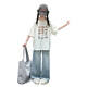 BALABALA [Empfohlen von der zentralen Mutter] Mädchen Sommer Kurzarm Set 2025 Neues lässiges Kinder -Top -Kinder -Sommer -Eichhörnchen -Set [6622] 160 cm
