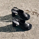 ECCO-Frauenschuhe Mode Sandalen 25 Frühlings- und Sommer Französische Dicke Fisch Fisch Mund High Heels Skulptur 233313 233313/01001 Schwarz-heel-Höhe 8,5 cm 36