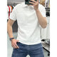 Airmiuu International First-Line Marque Trendy Brand Polo Polo Men's Summer NOUVEAU BASE BASE SABLAGE POLUDEMBLE TRENDY Moyen-Agence et Young Top [Wild] B9854 Symmét Immeth Pocket Pocket White 2xl