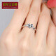 Centenary Baojinxiang Pt950 platinum ring women's imitation diamond faceted heart-shaped platinum ring Angel's Kiss women's single ring Platinum Angel's Kiss ring weighs about 2.3-2.4 grams