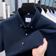 
LAORENTOU pure cotton short-sleeved shirt occupation 2025 summer casual solid color shirt men business formal wear half-sleeved top AN15260 white XL