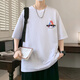 Comandante Bear Trendy Heavy Camiseta de manga corta 2025 Nuevo verano suelto de gran tamaño camisa de media manga de media manga American Retro Camiseta W733 Black M
