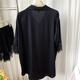 Bei Yifu-Shirt und Pyjamas für Frauen, sexy 2025 neuer Freundeshänger, reine und sexy Atmosphäre, langärmeliges Oberteil, dünn 12357# schwarz, einzelne Größe (geeignet für 80-145jin [Jin gleich 0,5 kg])