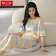 Langsha 2025 pijama para mujeres en primavera y verano algodón puro pantalones de manga corta delgada coreana lindo arco iris contrastante de color de ropa para el hogar