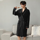 Sherceman men's nightgown men's spring cotton thin large size loose yukata solid color long simple home clothing XL