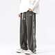 Long Taozi Straight Casual Pantals for Men's Men's Spring and Automne Style Black Volylers Panters pour hommes à la mode pour hommes à rayures Splicing Sports Pantal