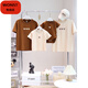 WONST brand parent-child T-shirts for a family of four and three 2025 summer new bear short-sleeved mother-daughter mother-daughter clothing apricot 66 baby crawling clothes