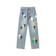Crome Heart New Croce Ch High Ordre Black Blanc Cross droits Old Heavy Industry Washing Jeans Pantalons Identique aux hommes et femmes 9923 28