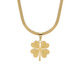 Hunter 18K gold four-leaf flower necklace for women, light luxury, high-end, niche temperament, Internet celebrity, versatile titanium steel blade chain, gold S