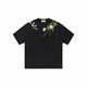 Yuzu HARSH AND CRUEL American alphabet plant flower round neck heavy cotton short-sleeved T-shirt for men and women summer S1049# white M
