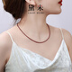 Demi Zixue Garnet Necklace Plain Chain Faceted Beads S925 Silver Clavicle Chain Women's Necklace Gift for Girlfriend