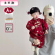 Luo Zhichao baby clothes autumn and winter sweet American style one-year-old girl dress baby new year clothes winter thickened warm jumpsuit red jumpsuit inner velvet 100 52cm