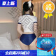 Ropa interior sexy de Feimu, pechos pequeños, pijamas lindos del campus, uniforme deportivo sexy, pasión y tentación 6913 calidad insignia, blanco + azul [top de manga corta + pantalones cortos] + medias blancas, un tamaño [peso sugerido 80-120 Jin [Jin equivale a 0.5 kg]]]