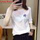 Liebhaber Rucci Frühling und Herbst Schöne Pure Cotton Middle Sleeve siebenminiples Sleeve T-Shirt Top Damen New Small Shirt Multi-Design Top Sommer Lose 701-91 Rose Red XL Geeignet für 115-125jin [Jin gleich 0,5 kg]