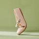 Tianmeiyi Mules shoes with height-enhancing women's sandals mall same French bag-toe half slippers 2025 summer BK841BH5 beige (sheepskin) recommended to take a larger size 37