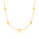 Mengjinyuan 18K gold necklace five-flower hollow love four-leaf clover clavicle chain as a birthday gift for girlfriend